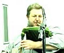 Paul Dunmall with bagpipes